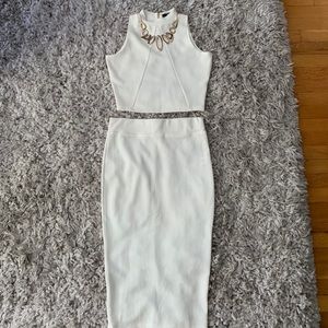 NWT VO Jeans White Knit Skirt Set